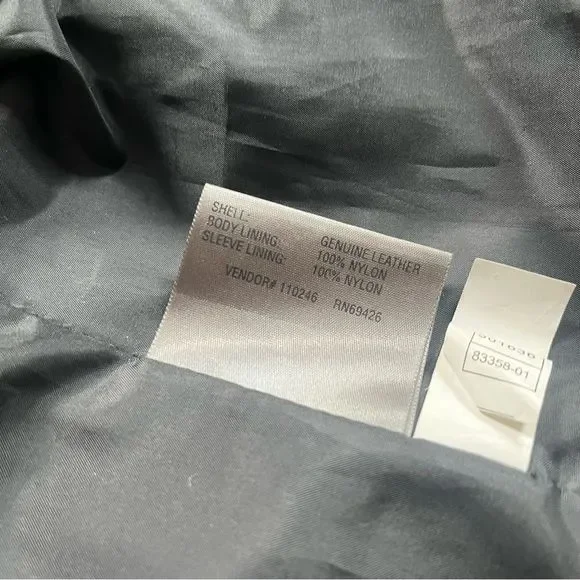 Wilson’s Leather Motorcycle Jacket Faded Black Distressed Full Zip Moto Large - Picture 7 of 12